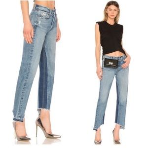GRLFRND Helena High Rise Straight Leg Distressed Jean in Toxic Wash 26